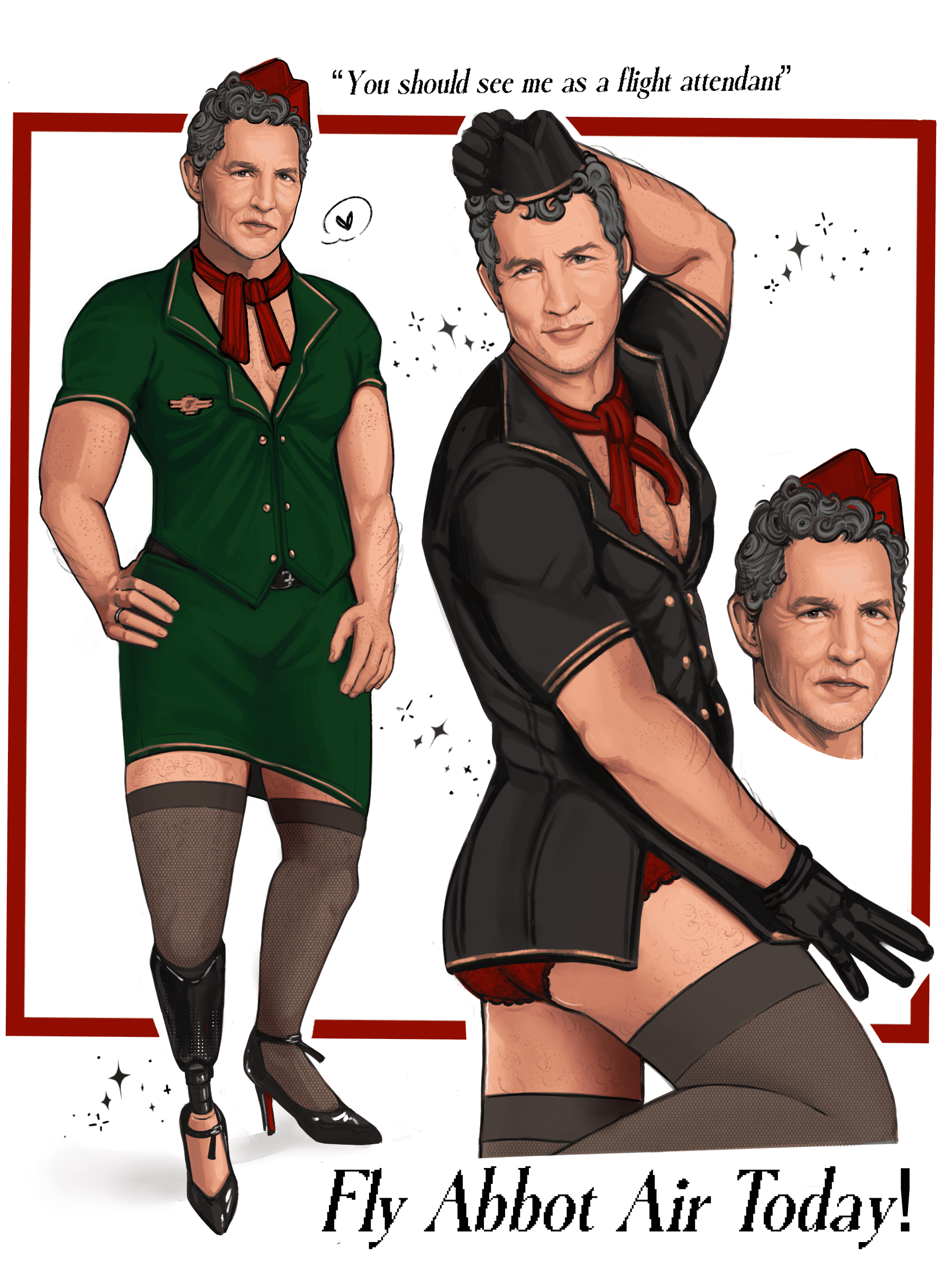 Jack Abbot as a Flight Attendant